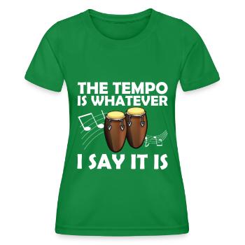 Conga Drum Musician Drumline - Frauen Funktions-T-Shirt - Kelly Green - Vorne - AI Model Female 172 dark (172cm)