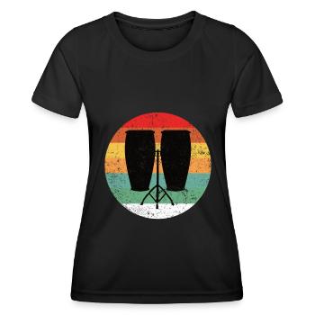 Conga Drum Musician Drumline - Frauen Funktions-T-Shirt - Schwarz - Vorne - AI Model Female 172 light (172cm)