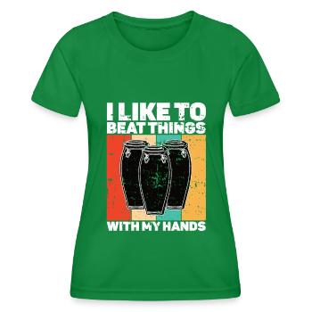 Conga Drum Musician Drumline - Frauen Funktions-T-Shirt - Kelly Green - Vorne - AI Model Female 172 dark (172cm)