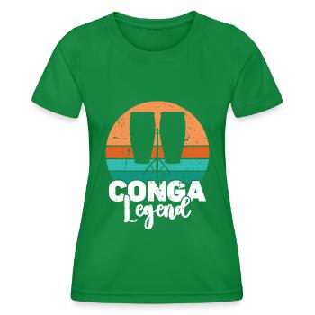 Conga Drum Musician Drumline - Frauen Funktions-T-Shirt - Kelly Green - Vorne - AI Model Female 172 dark (172cm)
