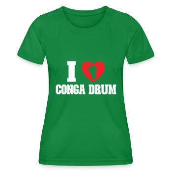 Conga Drum Musician Drumline - Frauen Funktions-T-Shirt - Kelly Green - Vorne - AI Model Female 172 dark (172cm)