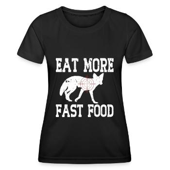 Kojotenjagd - Frauen Funktions-T-Shirt - Schwarz - Vorne - AI Model Female 172 light (172cm)