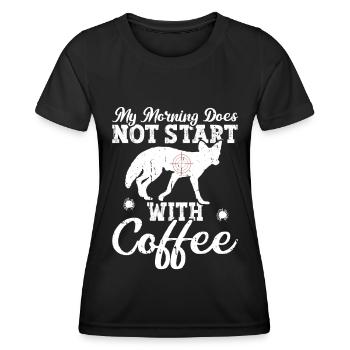Kojotenjagd - Frauen Funktions-T-Shirt - Schwarz - Vorne - AI Model Female 172 light (172cm)