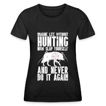 Kojotenjagd - Frauen Funktions-T-Shirt - Schwarz - Vorne - AI Model Female 172 light (172cm)