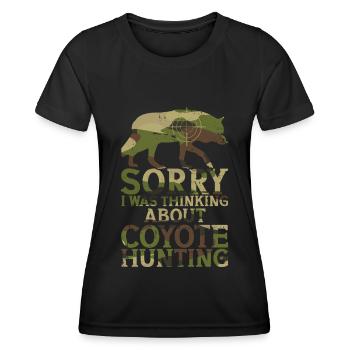 Kojotenjagd - Frauen Funktions-T-Shirt - Schwarz - Vorne - AI Model Female 172 light (172cm)