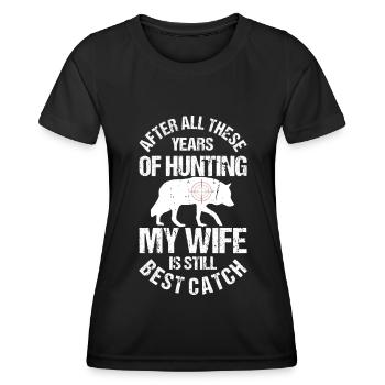 Kojotenjagd - Frauen Funktions-T-Shirt - Schwarz - Vorne - AI Model Female 172 light (172cm)