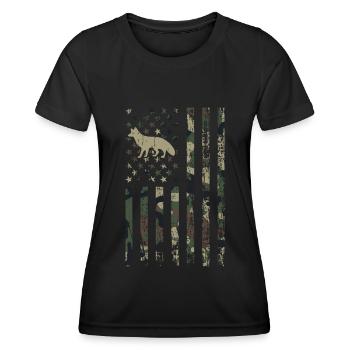 Kojotenjagd - Frauen Funktions-T-Shirt - Schwarz - Vorne - AI Model Female 172 light (172cm)