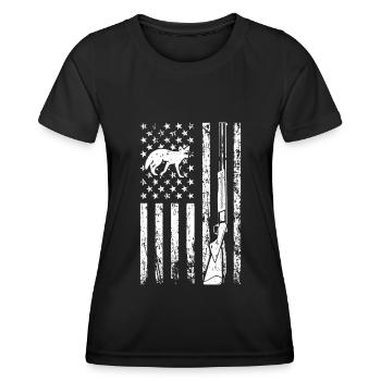 Kojotenjagd - Frauen Funktions-T-Shirt - Schwarz - Vorne - AI Model Female 172 light (172cm)