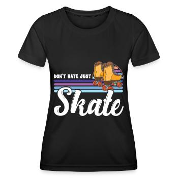 Rollschuhe - Frauen Funktions-T-Shirt - Schwarz - Vorne - AI Model Female 172 light (172cm)