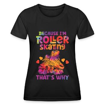 Roller skates - Women's Functional T-Shirt - black - Front - AI Model Female 172 light (172cm)