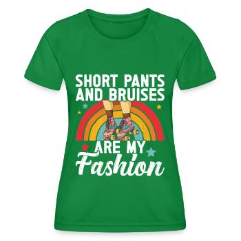 Roller skates - Women's Functional T-Shirt - kelly green - Front - AI Model Female 172 dark (172cm)