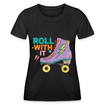 Roller skates - Women's Functional T-Shirt - black - Front - AI Model Female 172 light (172cm)