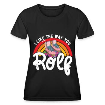 Rollschuhe - Frauen Funktions-T-Shirt - Schwarz - Vorne - AI Model Female 172 light (172cm)
