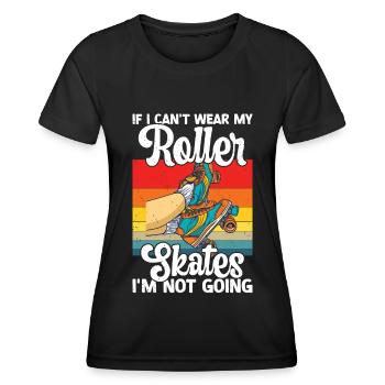 Rollschuhe - Frauen Funktions-T-Shirt - Schwarz - Vorne - AI Model Female 172 light (172cm)