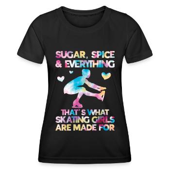 Patinage - T-shirt sport Femme - noir - Devant - AI Model Female 172 light (172cm)