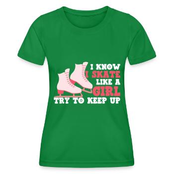 Eislaufen - Frauen Funktions-T-Shirt - Kelly Green - Vorne - AI Model Female 172 dark (172cm)
