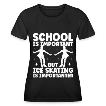 Eislaufen - Frauen Funktions-T-Shirt - Schwarz - Vorne - AI Model Female 172 light (172cm)