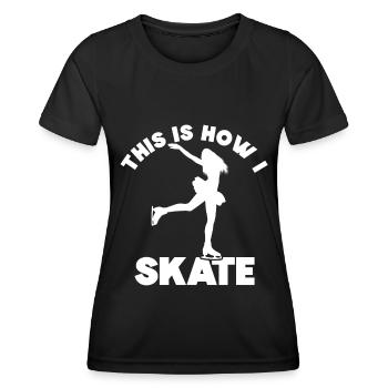 Eislaufen - Frauen Funktions-T-Shirt - Schwarz - Vorne - AI Model Female 172 light (172cm)