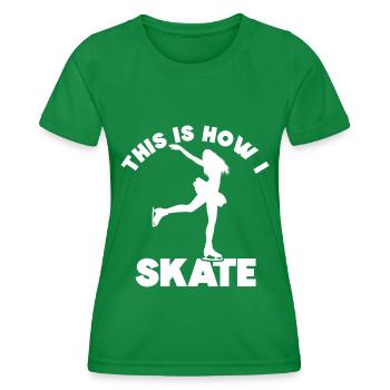 Eislaufen - Frauen Funktions-T-Shirt - Kelly Green - Vorne - AI Model Female 172 dark (172cm)