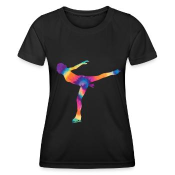 Eislaufen - Frauen Funktions-T-Shirt - Schwarz - Vorne - AI Model Female 172 light (172cm)