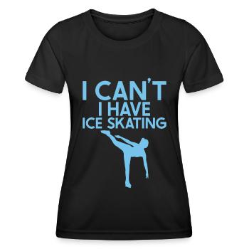 Eislaufen - Frauen Funktions-T-Shirt - Schwarz - Vorne - AI Model Female 172 light (172cm)