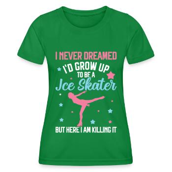 Eislaufen - Frauen Funktions-T-Shirt - Kelly Green - Vorne - AI Model Female 172 dark (172cm)