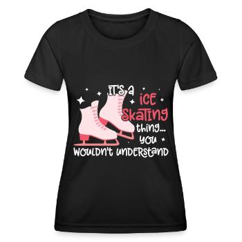 Eislaufen - Frauen Funktions-T-Shirt - Schwarz - Vorne - AI Model Female 172 light (172cm)