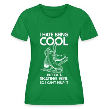 Eislaufen - Frauen Funktions-T-Shirt - Kelly Green - Vorne - AI Model Female 172 dark (172cm)