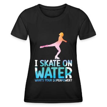 Eislaufen - Frauen Funktions-T-Shirt - Schwarz - Vorne - AI Model Female 172 light (172cm)