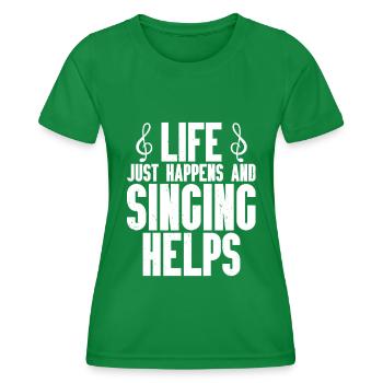 Sing - Women's Functional T-Shirt - kelly green - Front - AI Model Female 172 dark (172cm)