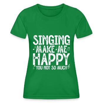 Sing - Women's Functional T-Shirt - kelly green - Front - AI Model Female 172 dark (172cm)