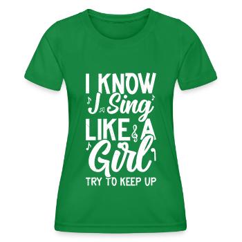 Sing - Women's Functional T-Shirt - kelly green - Front - AI Model Female 172 dark (172cm)