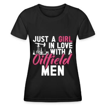Champ pétrolifère - T-shirt sport Femme - noir - Devant - AI Model Female 172 light (172cm)