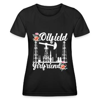 Champ pétrolifère - T-shirt sport Femme - noir - Devant - AI Model Female 172 light (172cm)