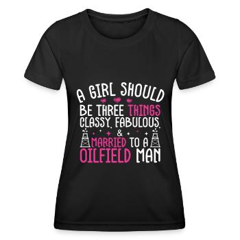 Champ pétrolifère - T-shirt sport Femme - noir - Devant - AI Model Female 172 light (172cm)