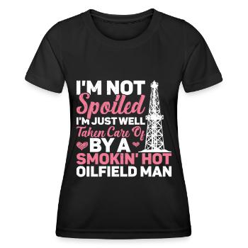 Champ pétrolifère - T-shirt sport Femme - noir - Devant - AI Model Female 172 light (172cm)