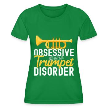 Trompete - Frauen Funktions-T-Shirt - Kelly Green - Vorne - AI Model Female 172 dark (172cm)