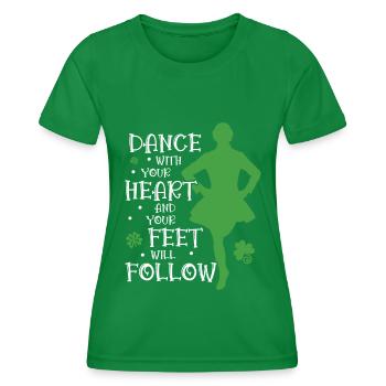 Irish Dance - Women's Functional T-Shirt - kelly green - Front - AI Model Female 172 dark (172cm)