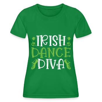 Irish Dance - Women's Functional T-Shirt - kelly green - Front - AI Model Female 172 dark (172cm)