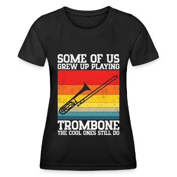 Trombone - T-shirt sport Femme - noir - Devant - AI Model Female 172 light (172cm)