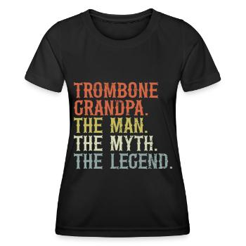 Trombone - T-shirt sport Femme - noir - Devant - AI Model Female 172 light (172cm)