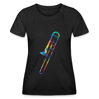 Trombone - T-shirt sport Femme - noir - Devant - AI Model Female 172 light (172cm)
