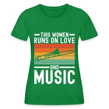Trombone - T-shirt sport Femme - vert - Devant - AI Model Female 172 dark (172cm)