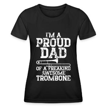 Trombone - T-shirt sport Femme - noir - Devant - AI Model Female 172 light (172cm)