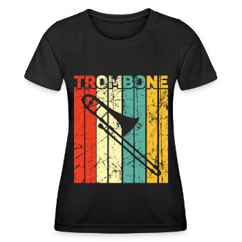 Trombone - T-shirt sport Femme - noir - Devant - AI Model Female 172 light (172cm)