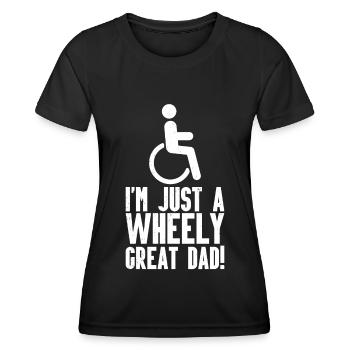 Fauteuil roulant - T-shirt sport Femme - noir - Devant - AI Model Female 172 light (172cm)