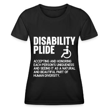 Fauteuil roulant - T-shirt sport Femme - noir - Devant - AI Model Female 172 light (172cm)