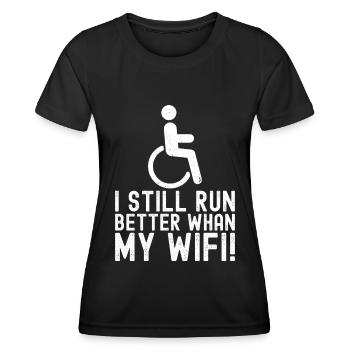 Fauteuil roulant - T-shirt sport Femme - noir - Devant - AI Model Female 172 light (172cm)
