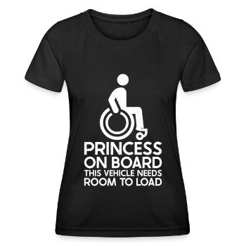 Fauteuil roulant - T-shirt sport Femme - noir - Devant - AI Model Female 172 light (172cm)