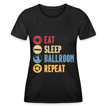 Salle de bal - T-shirt sport Femme - noir - Devant - AI Model Female 172 light (172cm)